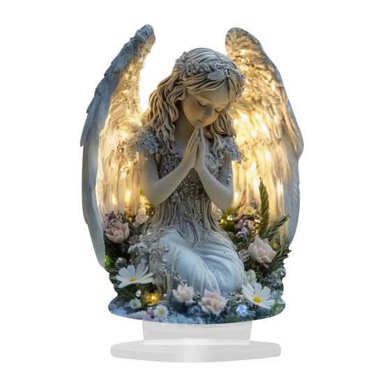 2D Акриловое Рождественское украшение Иисус Рождество Крыло Ангела Настольная табличка с подставкой Дом Офис Настольный Книжная полка Религиозное Рождественское украшение