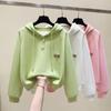 Thin Sweatshirt Women's Casual Hooded Top Fashion Loose Solid Color Pullover