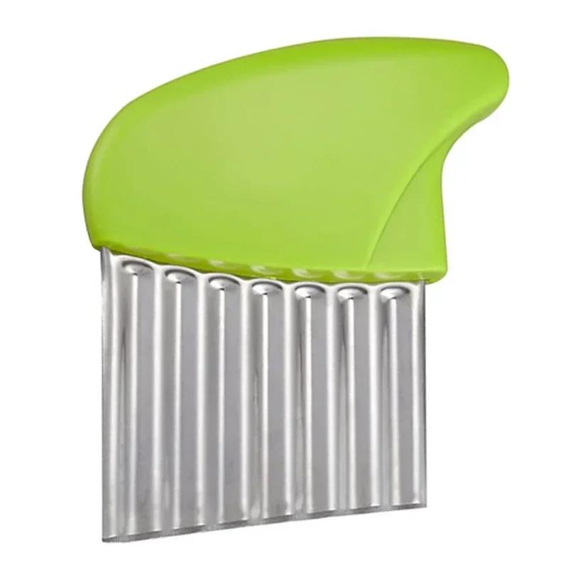 Нож для нарезки картофеля фри из нержавеющей стали, нож для нарезки картофеля, овощей, фруктов, волнистый нож, измельчитель, инструмент для нарезки картофеля фри