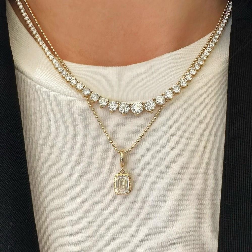 Necklace DIY Necklace Pendant High Permeability Geometric Zircon Pendant Hypoallergenic Nickel Free Elliptical Waterdrop Pendant