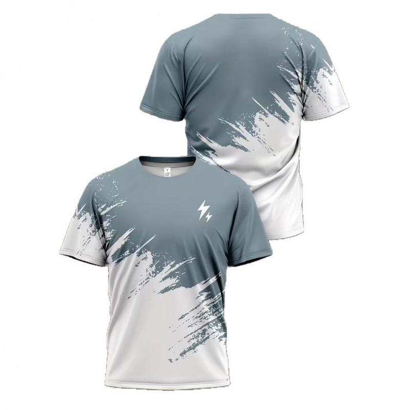 Mens Short Sleeve Round Neck T-Shirt With Bold Lightning Print Quick-Dry Breathable Cotton Blend Slim Fit Daily Wear