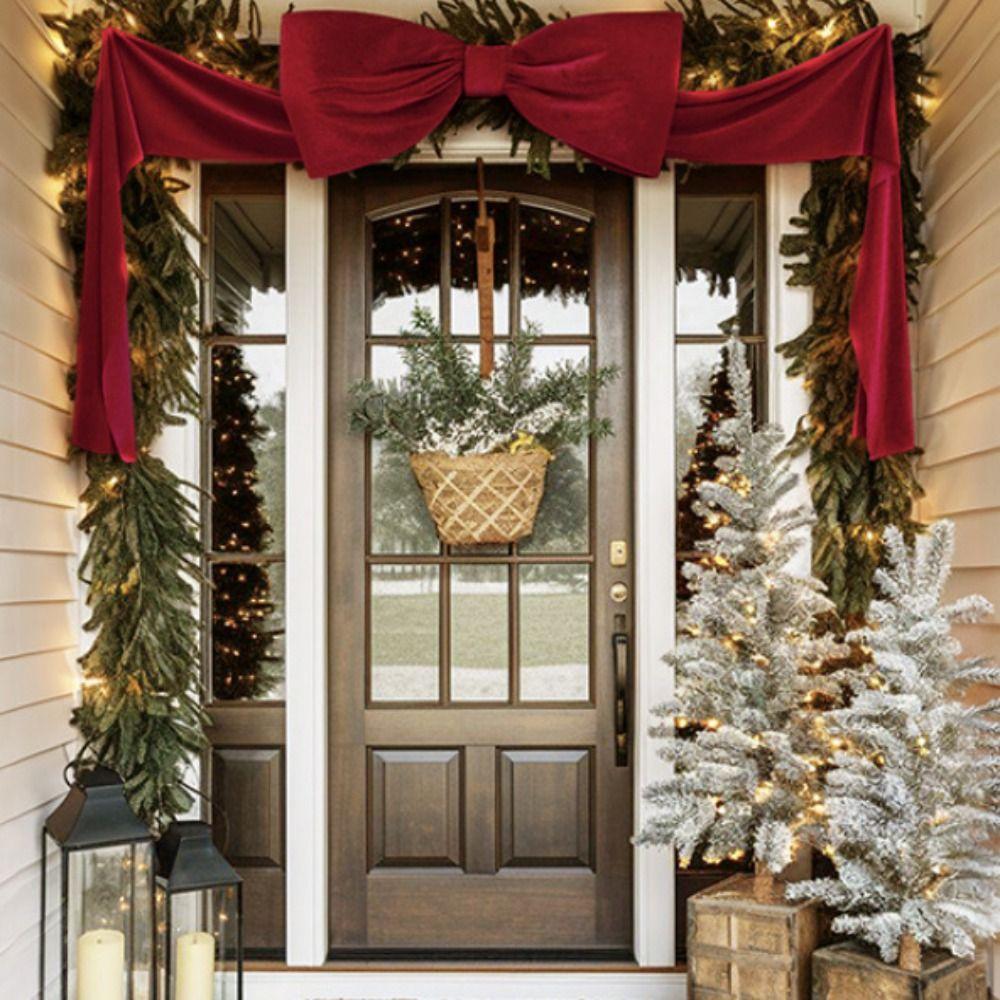 Элегантный Большой Рождественский Бант Бант из Атласной Ленты Украшения Праздничный Домашний Декор для Помещений