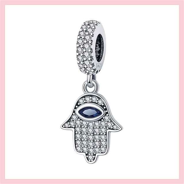 Бусины из стерлингового серебра 925 пробы с кубическим цирконием, подвески "Всевидящий глаз", подходят к оригинальному браслету, ювелирные изделия