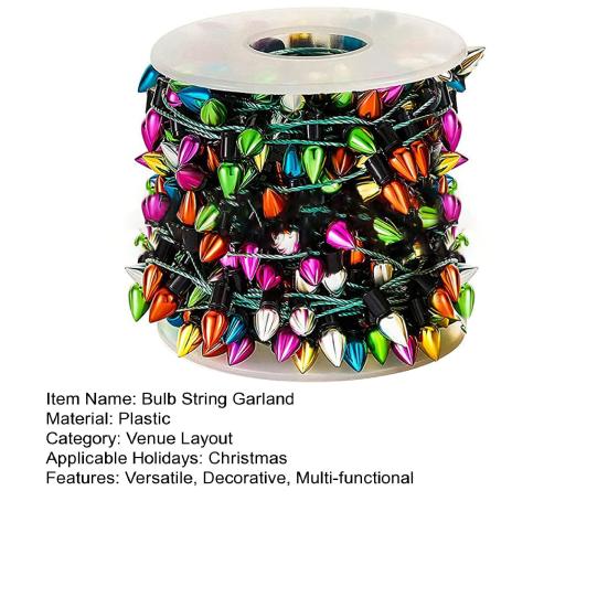 Красочная рождественская гирлянда из лампочек, мини-поддельная гирлянда из пластиковых лампочек, украшение для кукольного домика, вечеринки, свадьбы, декора