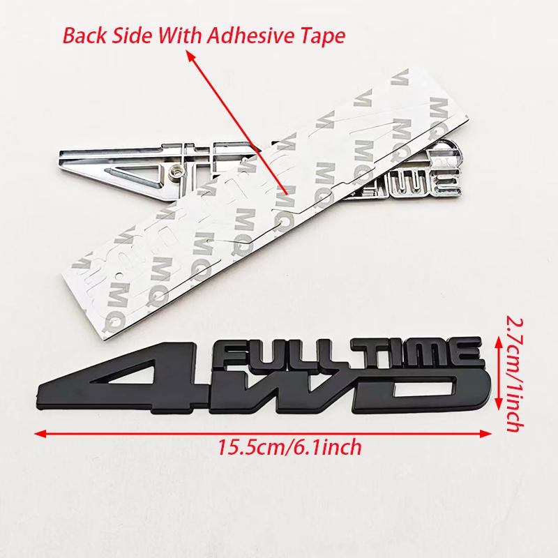For Toyota Camry 3D Metal Car Styling Logo Full Time 4WD Badge Trunk Fender Side Stickr Emblem For Jeep Compass Grand Cherokee Toyota Accessories