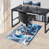 "Snow Wolf and Ice Dragon Fantasy Art Print"Office Mat Perfect for Home Decor Office Desk Chair Rugs Chair Carpet for office Polyester Chair