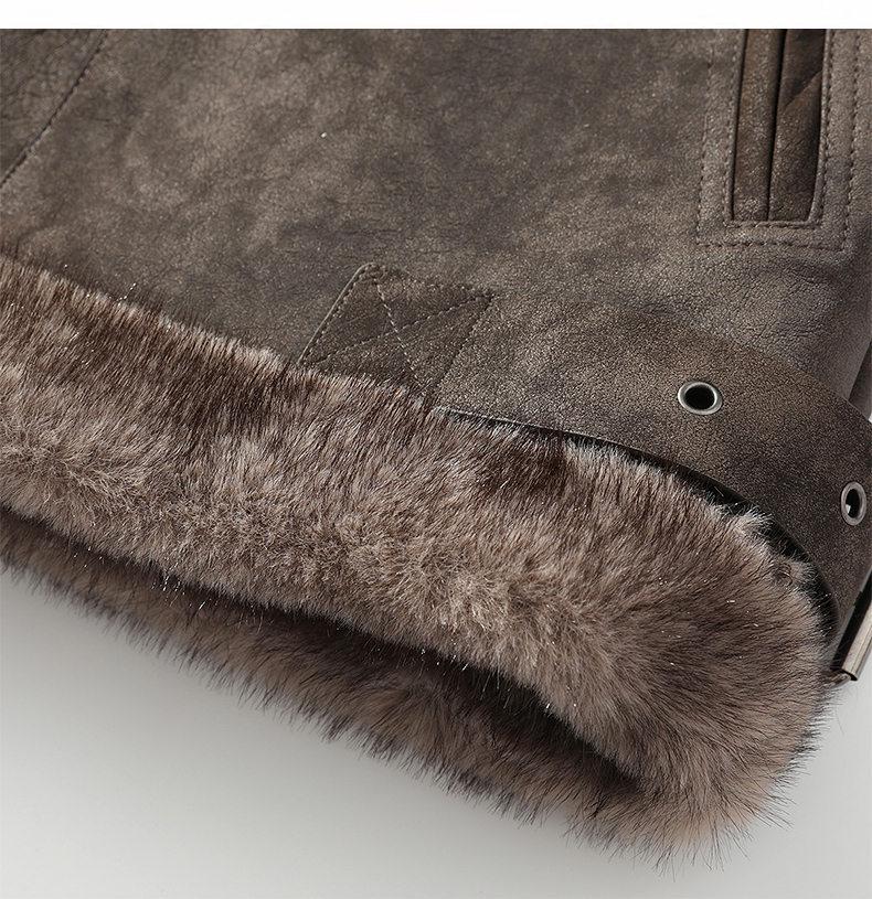 Мужская кожаная куртка с мехом и воротником большого размера - Зимняя версия