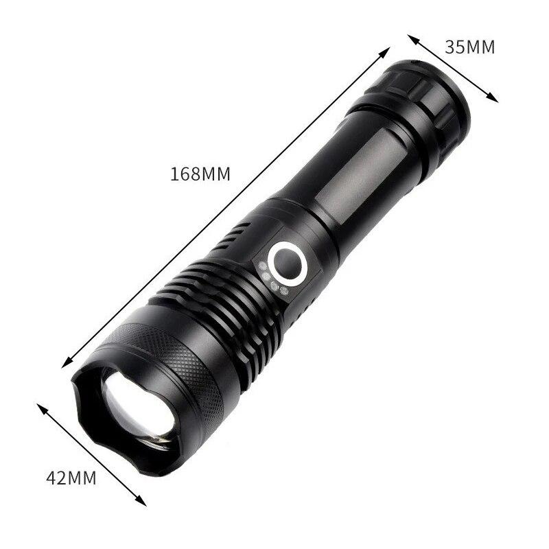 High Power XHP100 Upgrade White Laser LDE Flashlight USB Charging Zoom Aluminum Alloy Leadership Torch Best Camping Outdoor
