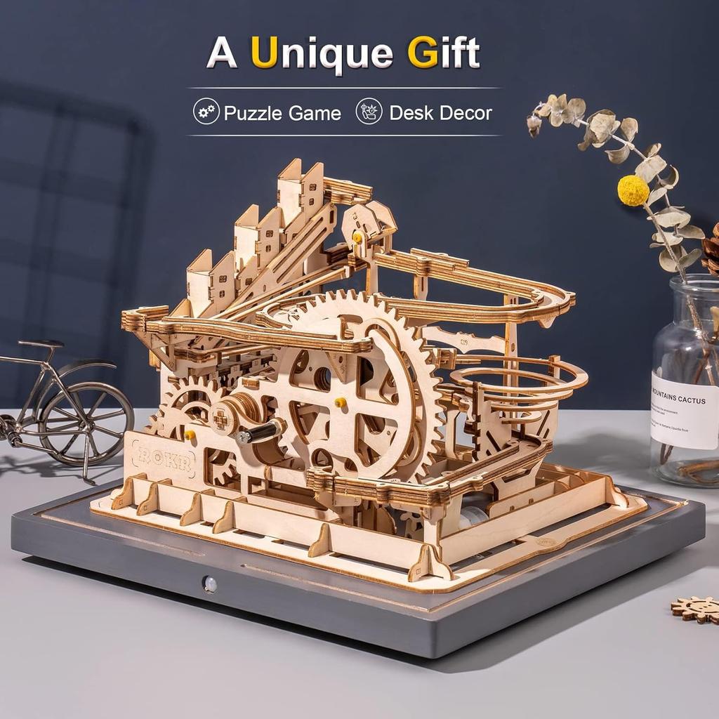 3D деревянные головоломки Marble Run Set - механический набор моделей для взрослых DIY американские горки игрушки подарки для мальчиков/девочек