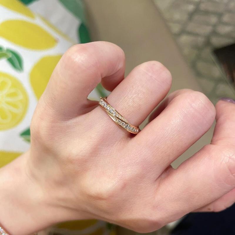 Роскошное ретро кольцо Мёбиуса высокого класса, инкрустированное бриллиантами, универсальное, с изысканным темпераментом, супер-блестящее кольцо на указательный палец