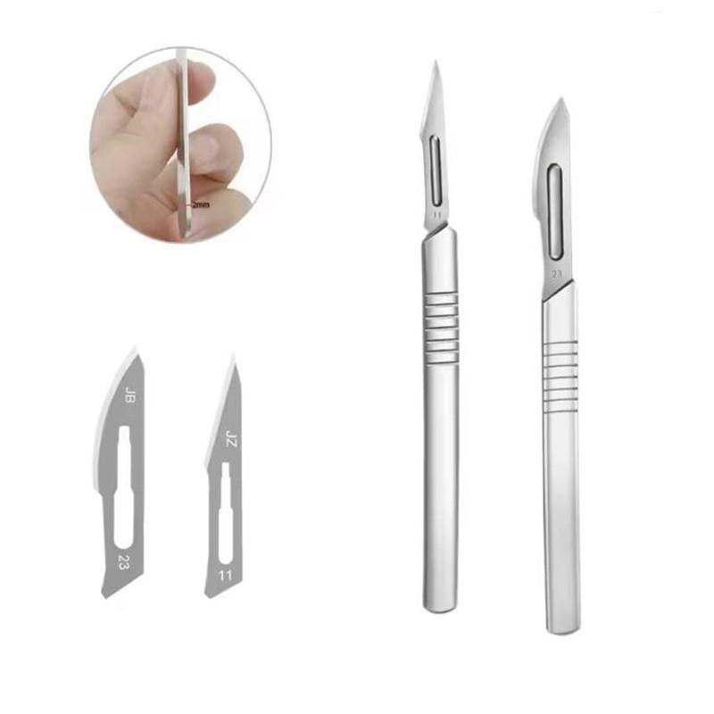 Нескользящий металлический скальпель-нож, лезвия хирургического скальпеля из углеродистой стали, ручка скальпеля, режущий инструмент для самостоятельного ремонта, хирургический нож для животных