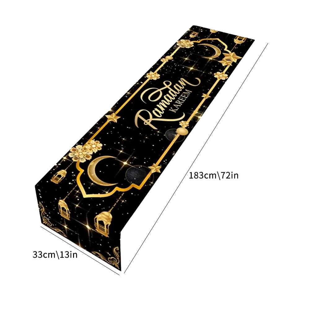 Рамадан Ид Мубарак Декоративная скатерть Домашняя вечеринка Праздничный звездный стол Атмосфера Пыльное небо P2U0