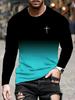 Polynesian Tribal Print Long Sleeve T-shirt, Trendy Casual Top