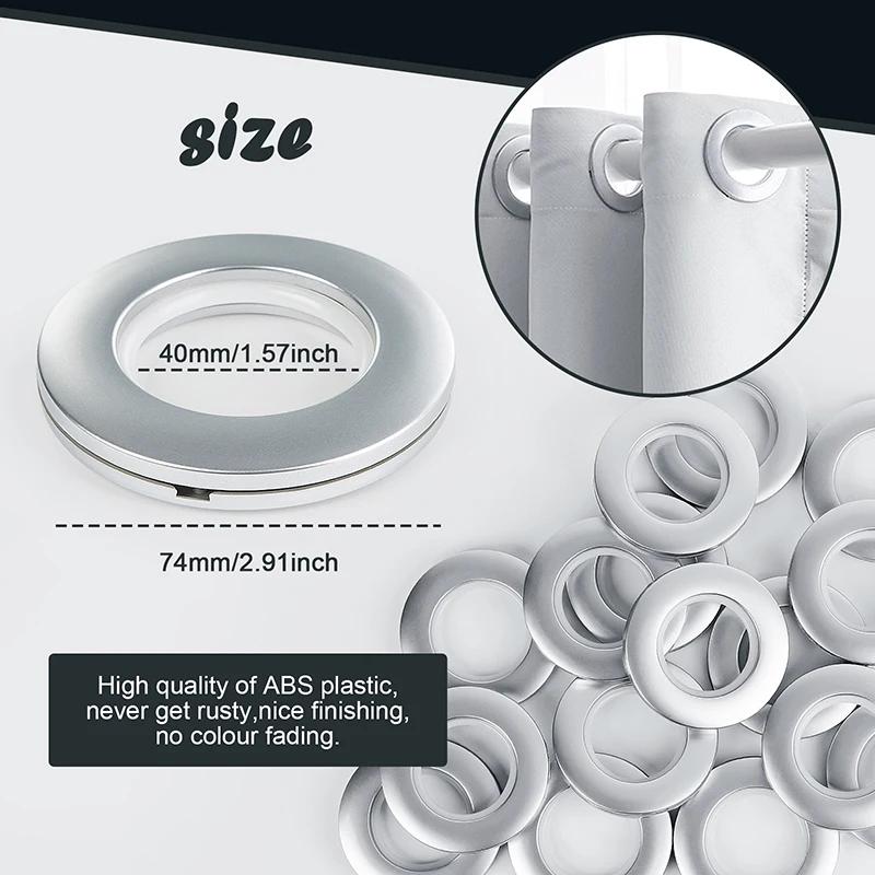 16pcs Plastic Top Curtain Accessories for Roman Rod Home Decoration Plastic Eyelets for Windows Grommet Kit Sewing Eyelet