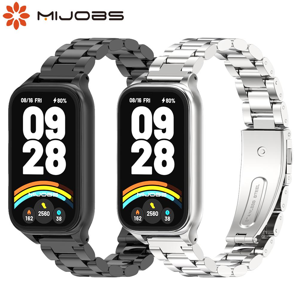 For Smart Band 9 Active Strap Smart Bracelet Mi Band 9 Active Strap Metal Stainless Steel Replacement Wrist Watchband