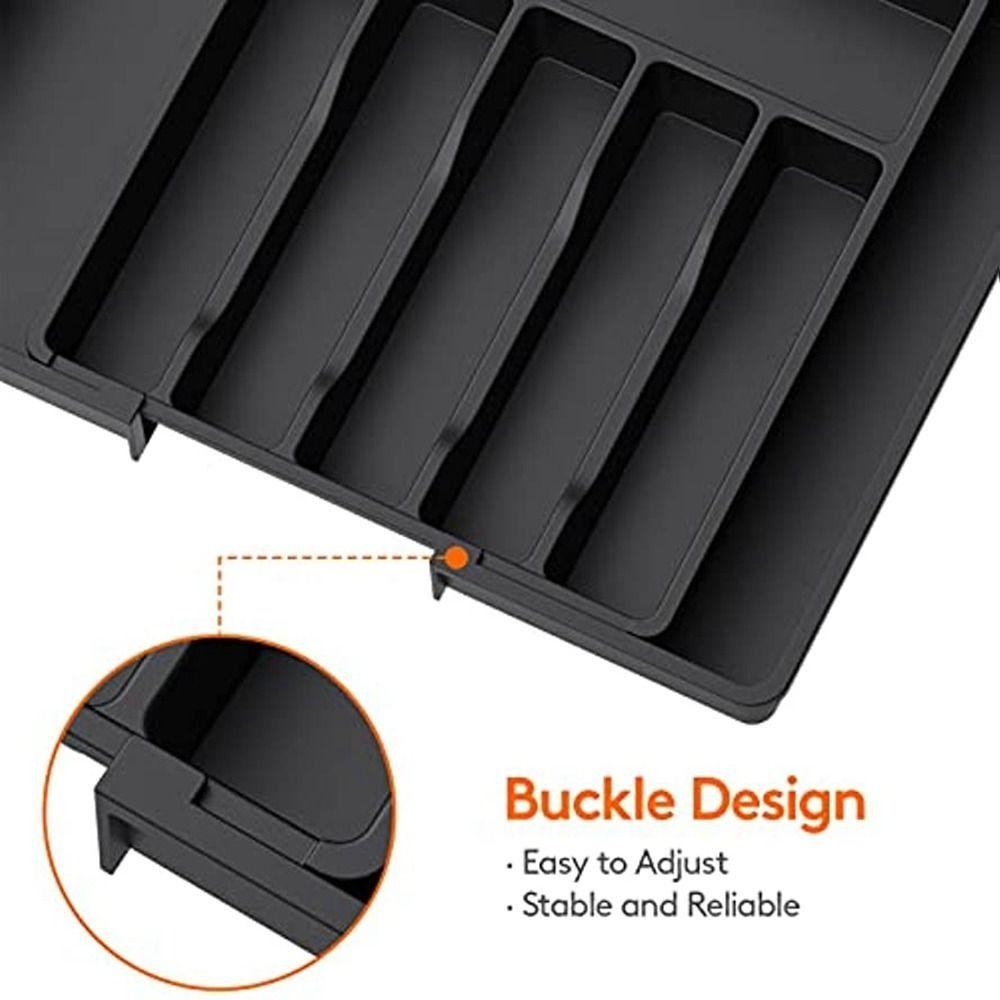 Large Capacity Cutlery Storage Tray Plastic Silverware Drawer Organizer Utensil Tray Set Spoon