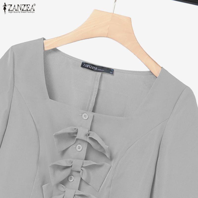 ZANZEA Женские укороченные топы с коротким рукавом и брюки Летние комплекты из двух предметов