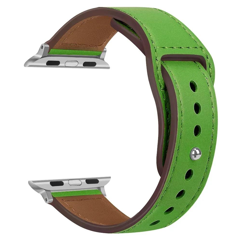 Кожаный ремешок для Apple, ремешок для часов 44 мм, 45 мм, 41 мм, 40 мм, 49 мм, 42 мм, 38 мм, 45, 44 мм, браслет Correa iWatch series 3, 4, 6 SE, 7, 8, ультра