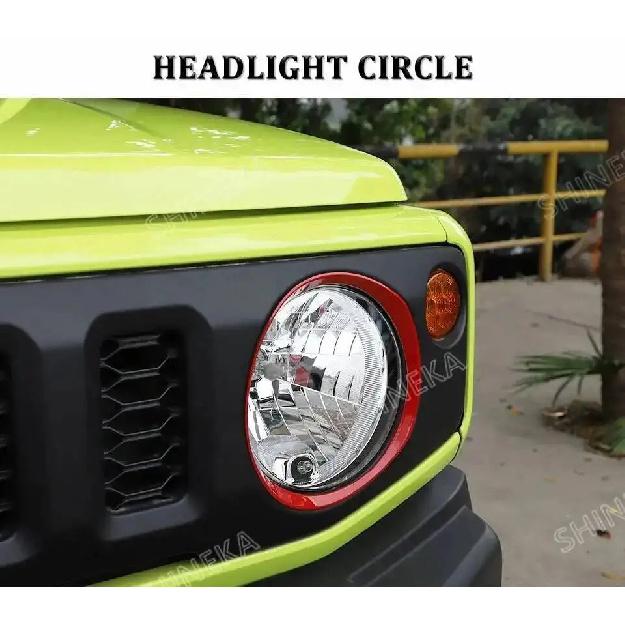 SHINEKA Car Front Headlight Lamp Decoration Cover Stickers For Suzuki Jimny 2019 2020 2021 2022 2023 2024 Exterior Accessories
