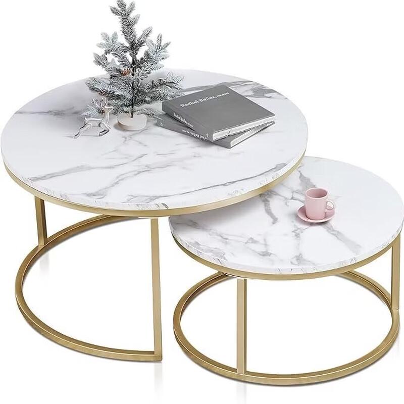 ZISIZ Simple Retro Round Coffee Table