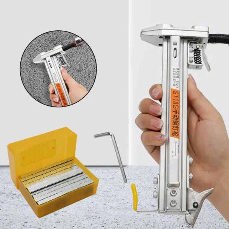 Manual Steel Nail Tool ST18 Semi Automatic Cement Nail Wire Slot Nailing Device Nailing Machine Woodworking Tacker