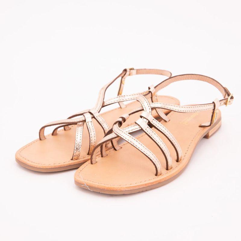 Золотистые сандалии hudon с переплетенными ремешками из кожи Женские LES TROPEZIENNES PAR M.BELARBI