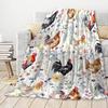 Cute Chicken Print Super Soft Flannel Blanket Bedding Decorative Blanket Living Room Lunch Break Blanket