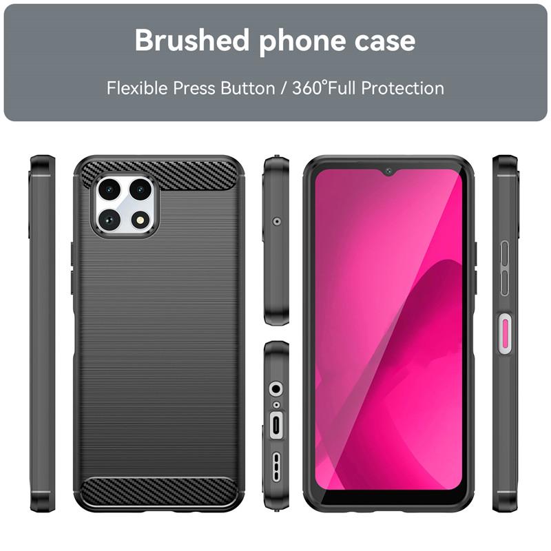 Для T-Mobile REVVL 7 Чехол для T-Mobile REVVL 6 6X 7 Pro 5G Чехол из углеродного волокна Противоударный силиконовый бампер для T-Mobile REVVL 7