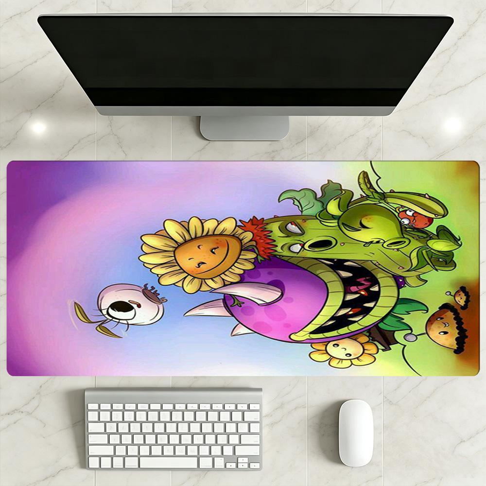Plants Vs. Zombies Large Mouse Pad Desk Mouse Pad Computer Desk Mat Non-Slip Rubber Bottom Office Desk Accessory