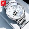 OLEVS Men's Watches Business Fashion Fine Steel Simple Original Automatic Mechanical Wristwatch for Man Flywheel Movement 6708