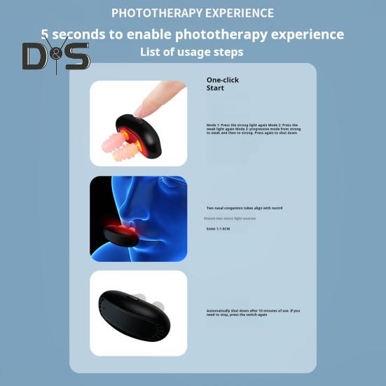 Устройство для терапии носа красным светом, облегчающее симптомы ринита, успокаивающее, USB-перезаряжаемое, портативное, дорожный инфракрасный прибор для успокоения носа