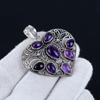 Amethyst Gemstone Handmade 925 Sterling Silver Jewelry Pendant Amethyst Heart Shape Amethyst Pendant For Gifts