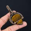 Tiger Eye Gemstone Handmade Pure Copper Wire Wrapped Pendant Jewelry For Women