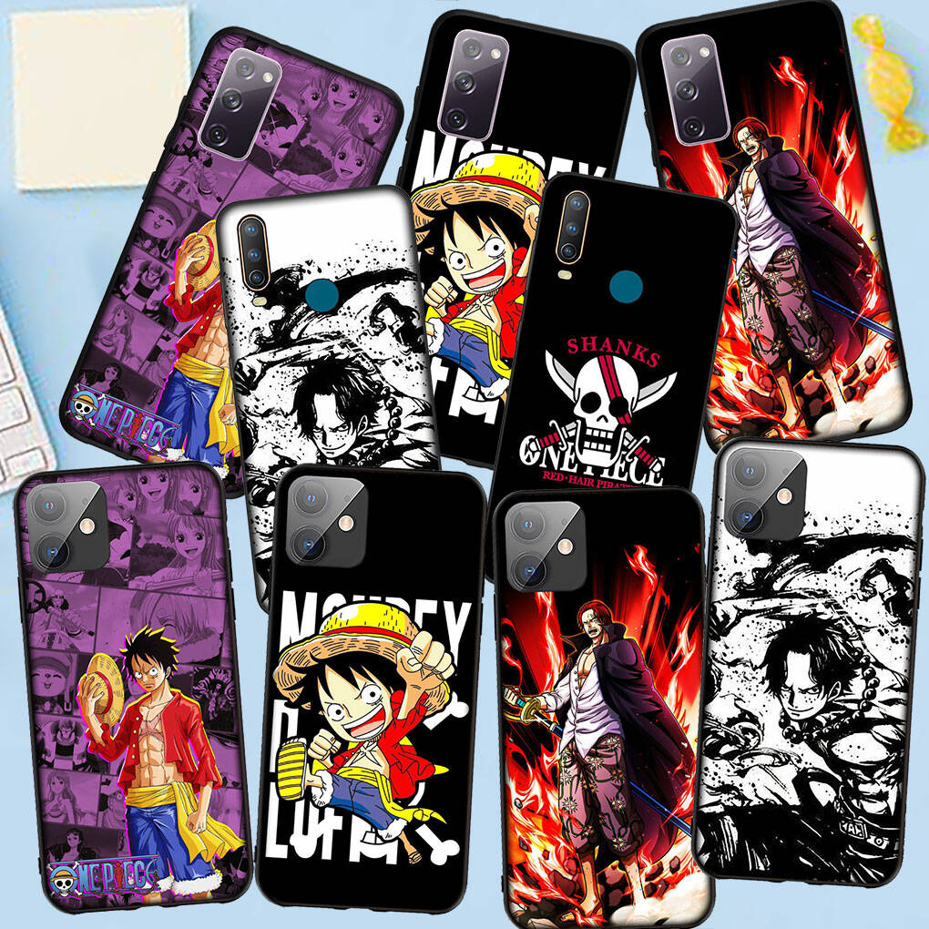 Phone Case for iPhone 17 15 16 Plus Redmi Note 14 12 11 13 Pro Max Huawei P30 P20 Lite OPPO A60 A40 A80 A18 A16 Shanks Red Hair Luffy One Piece Cover