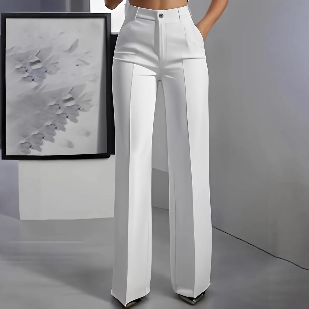 European and American Cross-border Women's High-waisted Draped Straight-cut Simple Suit Pants for Women