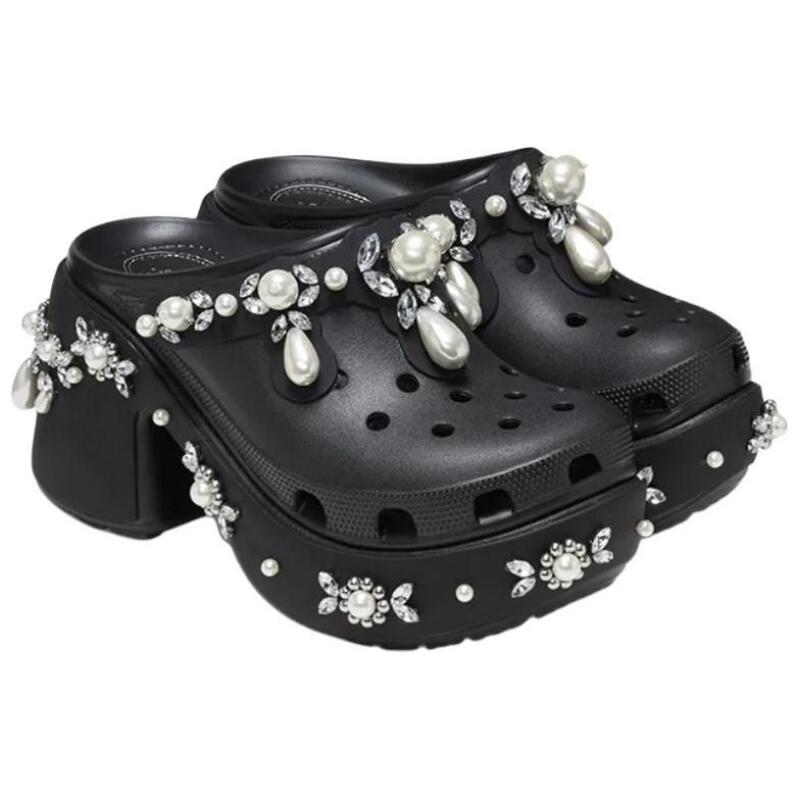 SIMONE ROCHA X Crocs Lightweight Foot Slippers EVA Anti-Abrasion Toe Slippers Women's Black