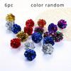 6Pcs Mylar Crinkle Foil Balls Cat Kitten Sound Play Toy Crackle Paper Rustle Pet Cat