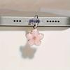 Cherry Blossom Dust Plugs Pendant for Phone Type C Charging Port Dust Plugs Charm Wear-Resistant Phone Accessories