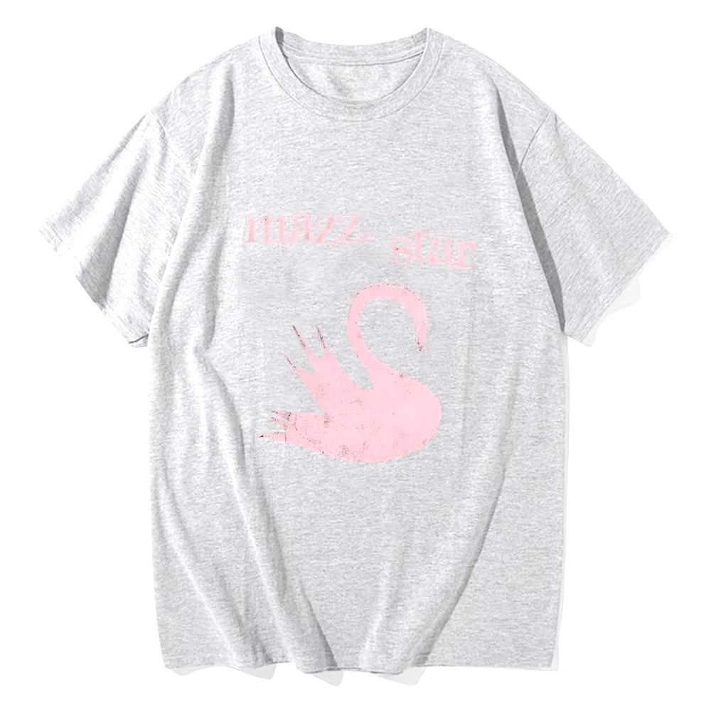 2025 Autumn and Winter Couples Simple Trend Pure Cotton Skin-friendly T-shirt Swan Printing Trend Large Size Men Women's T-shirt