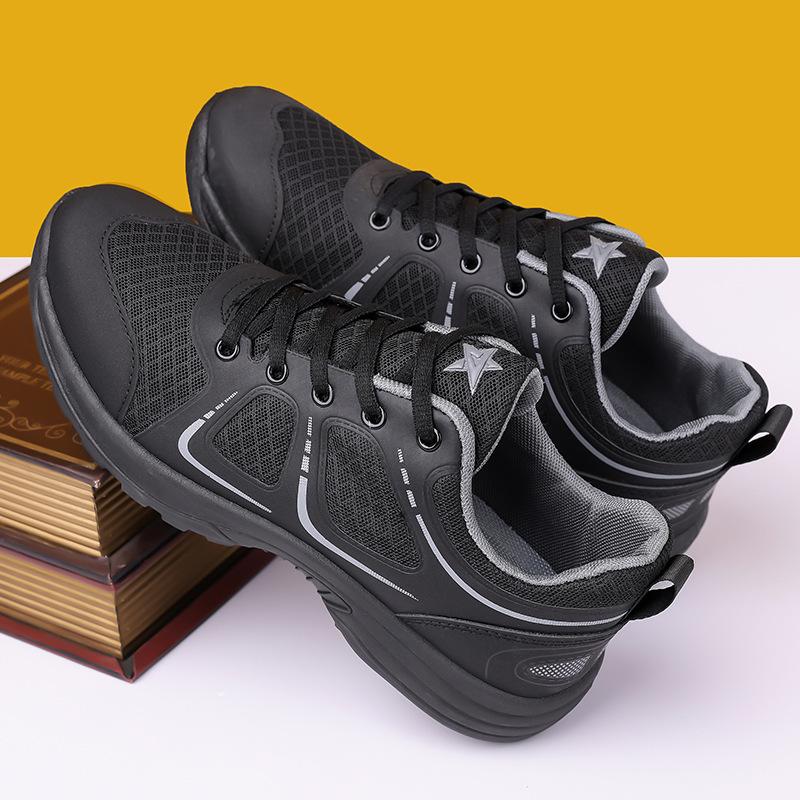 Summer Strap Men's Shoes 2025 Spring and Summer Hollow Training Shoes Round Head Men's Shoes Mesh Breathable Lace-up Outdoor Sports Shoes