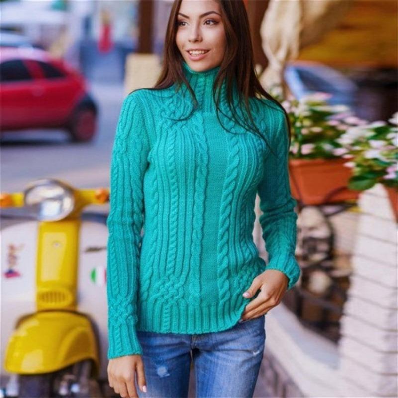 Autumn New Slim Fit Turtleneck Knitted Sweater Women Winter Long Sleeve Fashion Women Pullover Sweaters Elegant Soft Warm Lady Knitwear Jumpers 25068