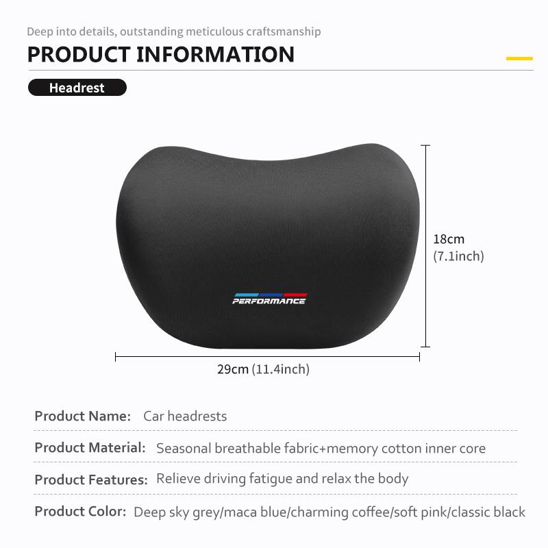 tclvr3 For BMW Car Seat Headrest Neck Pillow Waist Lumbar Support Cushion 1 2 3 5 7 Series X1 X2 X3 X4 X5 X6 G20 G30 G11 G12