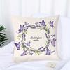 4Pcs Spring Purple Lavender Pillowcases Plant And Flower Single-Sided Printing Home Car Office Decoration Cushion Pillowcase