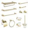 Brushed Gold Bathroom Accessories Wall-Mounted Bathroom Paper Holder Towel Bar Holder Cup Holder Toilet Brush Hardware Pendant
