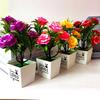 Artificial Rose Plant Decor With Plastic Construction For Home And Office Beautification