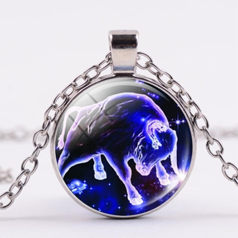 New Accessories Women's 12 Zodiac Heart Pendant Necklace 12 Constellation Pendant Valentine'sDayGift