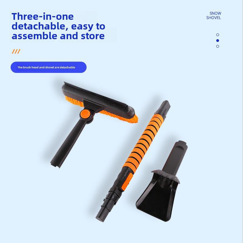 Телескопическая лопата для снега из алюминиевого сплава - многофункциональное 5-в-1 портативное съемное устройство для удаления льда и уборки снега