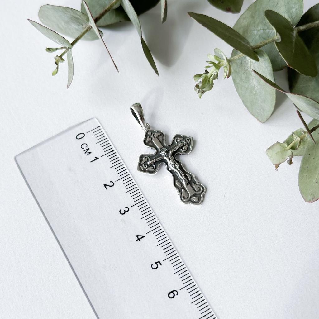 Серебряный крестик без камней (2156796)