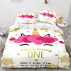 Unicorn Duvet Cover King Queen Cute White Cartoon Animal Bedding Set Children Boys Girl Western Fairy Tale Polyester Quilt Cover