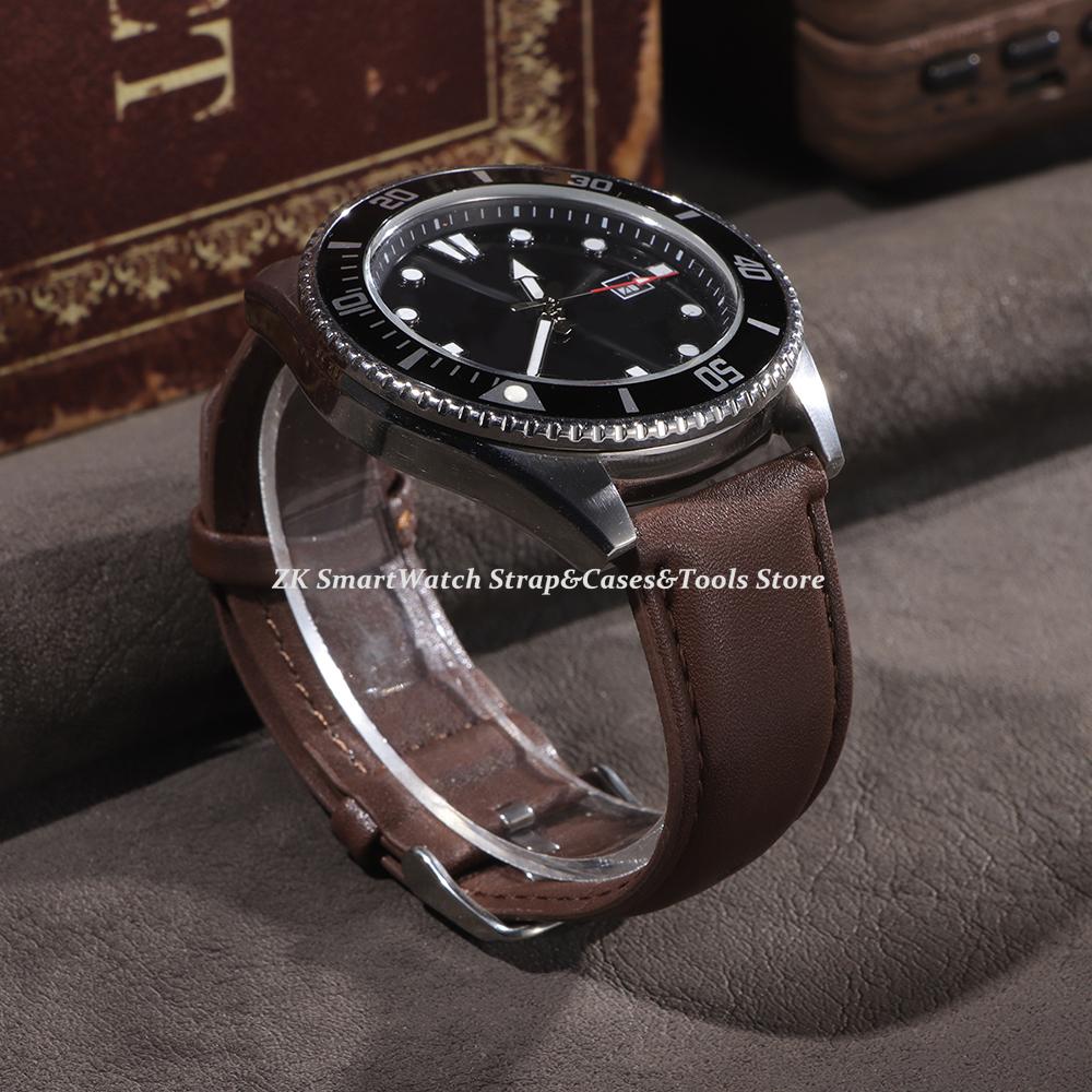 Кожаный ремешок для часов 22 мм для Omega для Seiko Ремешок Спорт Винтаж Коричневый Черный Ремешок для часов Мужской Женский Спортивный Браслет для Смарт-часов